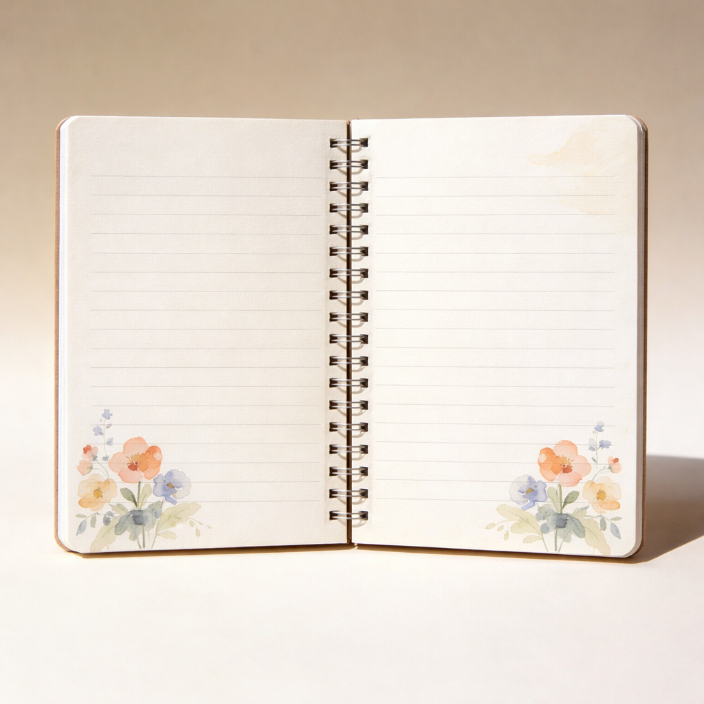 Watercolor Floral Spiral Notebook