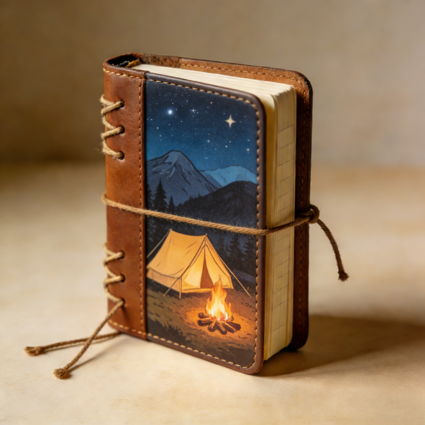 A5 Vintage Wrap Notebook with Illustrated Pages